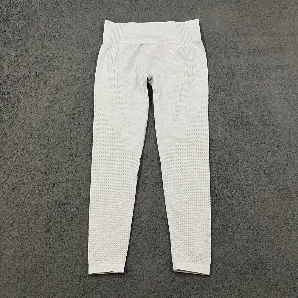 Gymshark Vital Light Grey Marl Knit Seamless Workout Leggings Women's Size Small